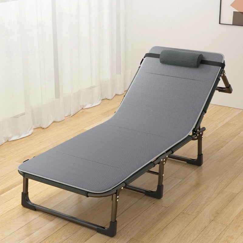 GIANXI Summer Camp Bed Folding Chair Office Nap Bed Recliner Napping Appliance Accompanying Bed Folding Bed With Cushion