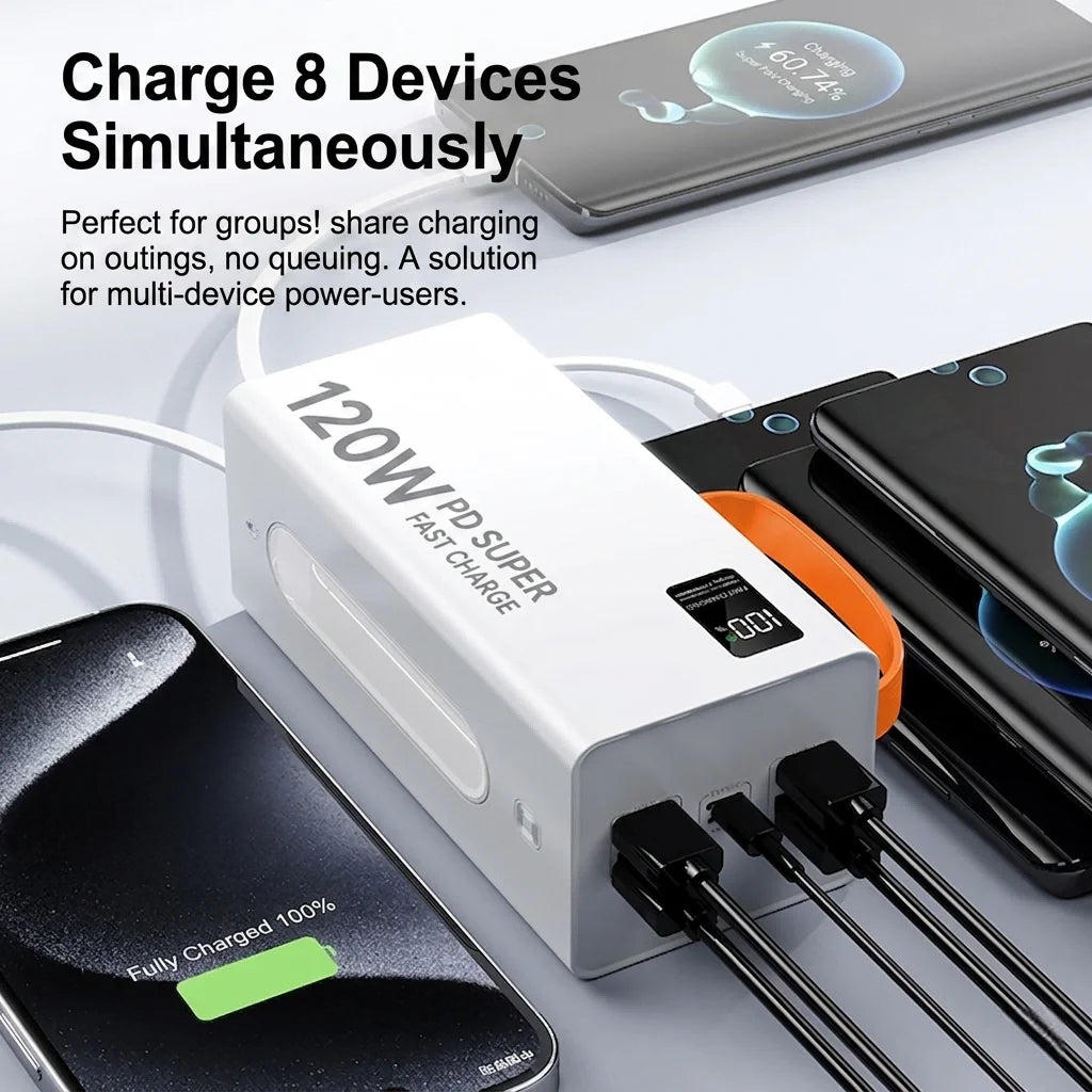 50000mAh 120W Power Bank — High-Capacity Fast Charging Portable Battery