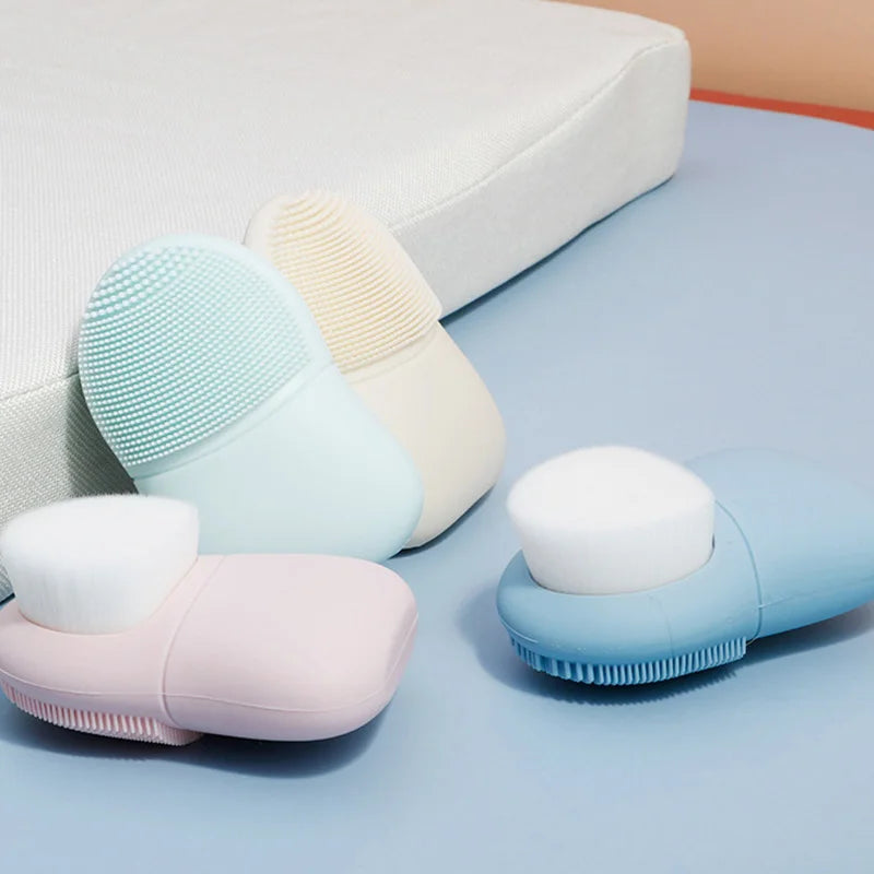 Double-Sided Silicone Facial Cleansing Brush – Manual Deep Pore Cleanser & Gentle Exfoliator