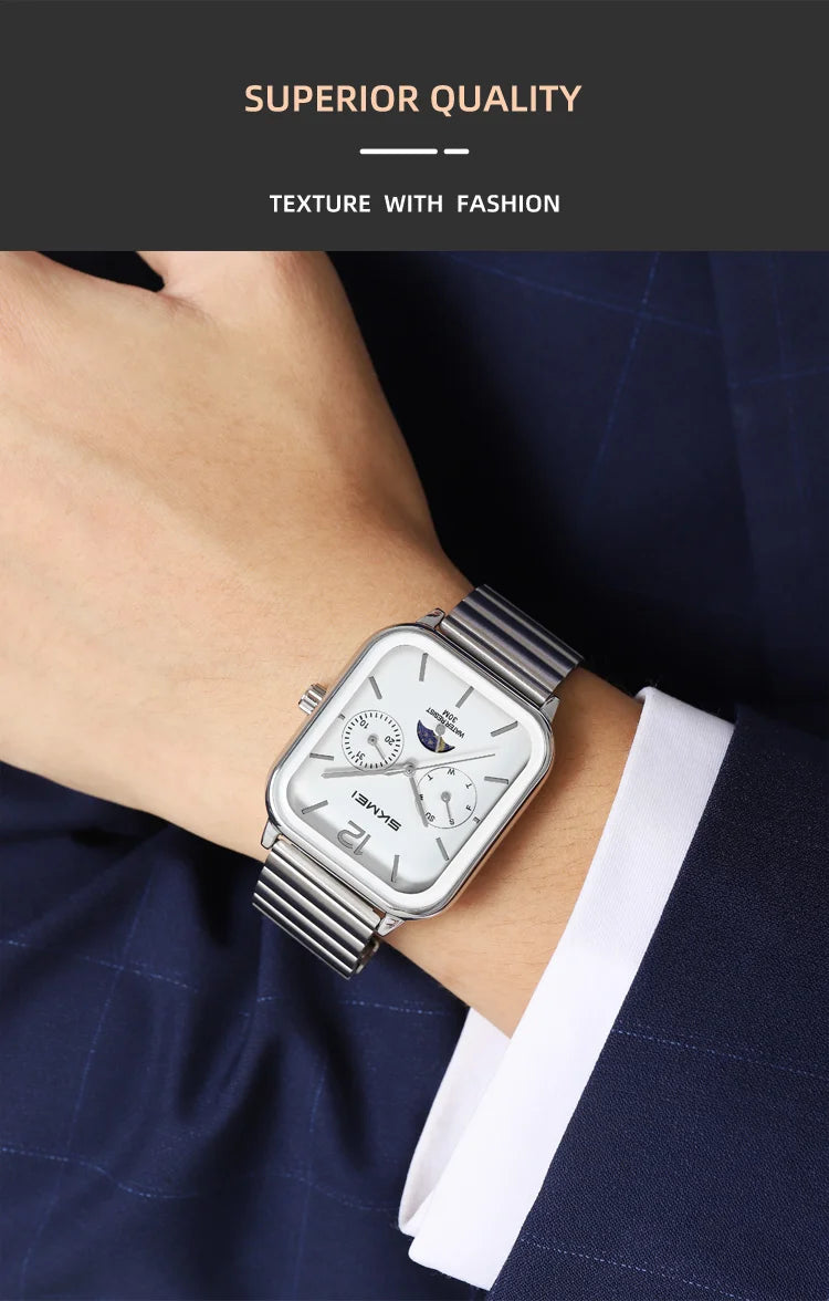 SKMEI Men's Luxury Business Quartz Watch | Waterproof Calendar Week Display Casual Wristwatch