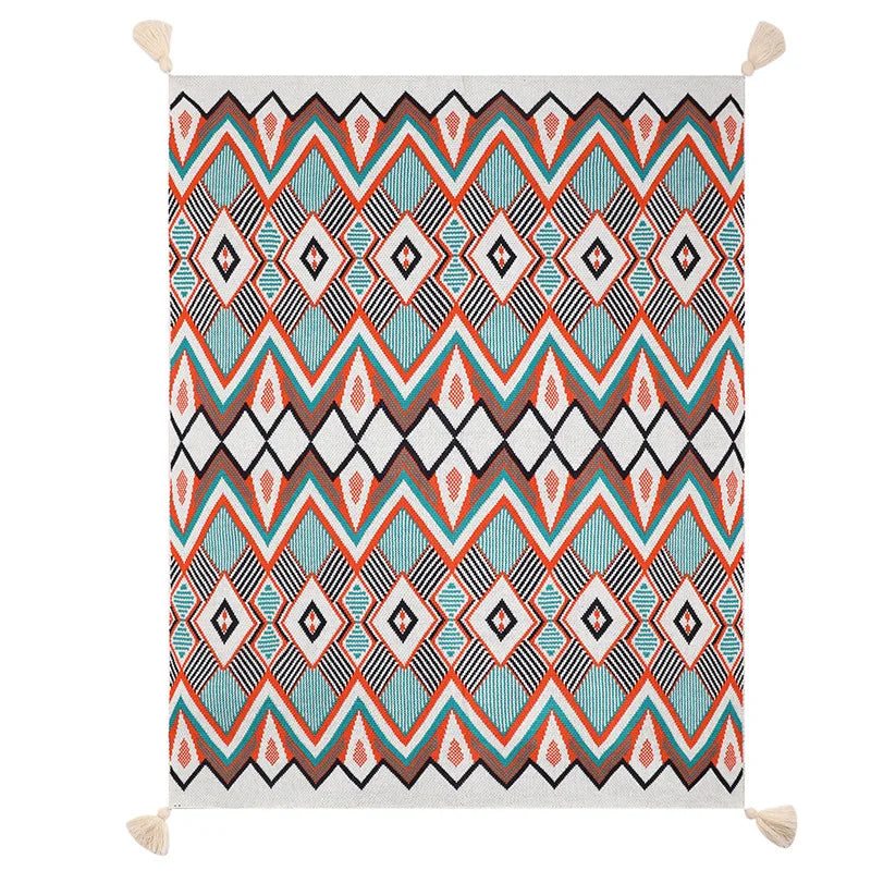 Boho Aztec Throw Blanket – Woven Plaid Sofa Cover, Wall Tapestry & Bed Blanket