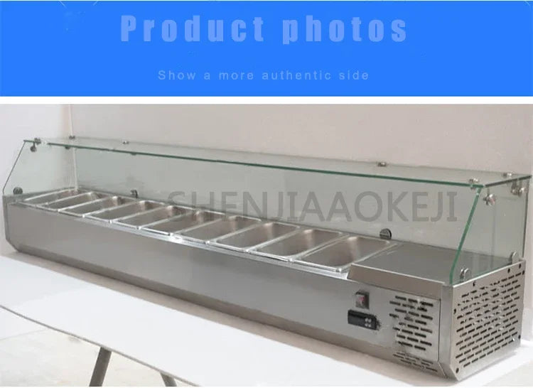 Commercial Refrigerated Salad Cabinet – Pizza Prep Table & Dessert Freezer 220V