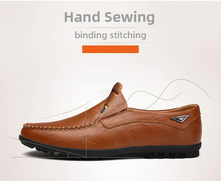 Men's Genuine Leather Slip-On Loafers