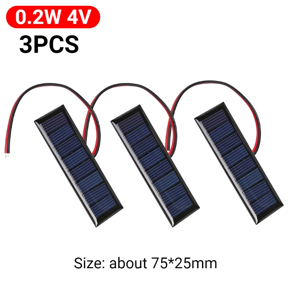 Mini Polysilicon Solar Panel Module – 0.3W to 5W DIY Solar Battery Charger for Garden Lights & Pumps
