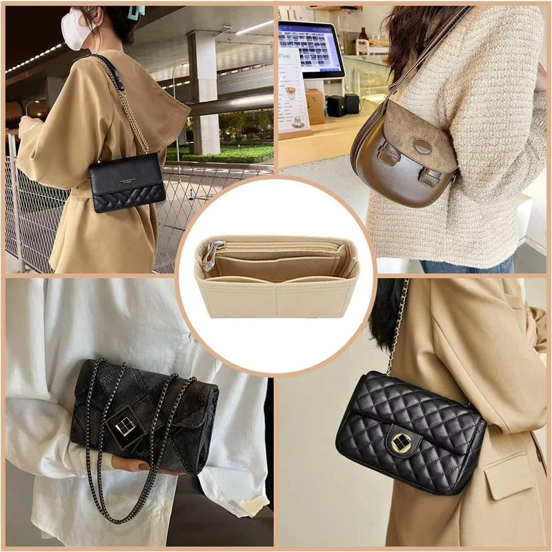 Bag Organizer Insert for Longchamp Small Tote – Inner Liner Handbag Organizer, Mini Size