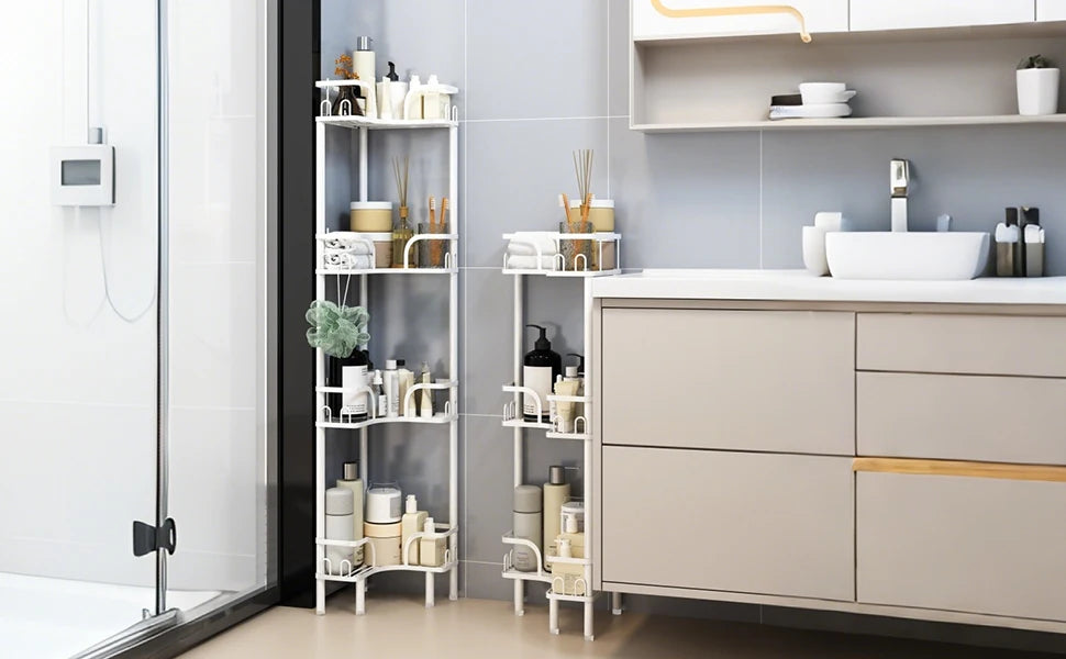 Bathroom Corner Shelf — Multi-Layer Freestanding Storage Rack for Shower & Bath Supplies