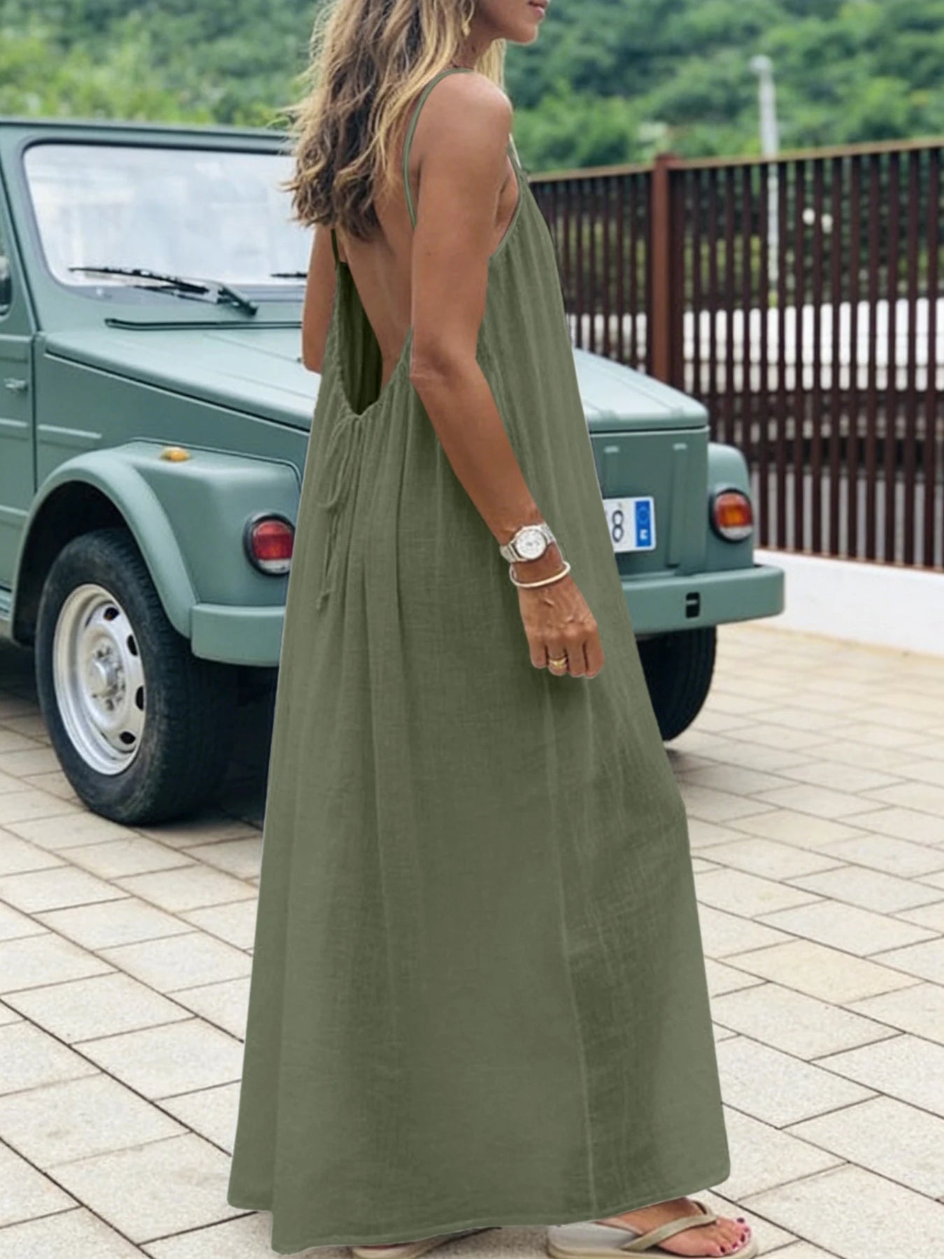 Women's Strapless Backless Loose Maxi Dress – Comfortable Sleepwear & Casual Home Dress
