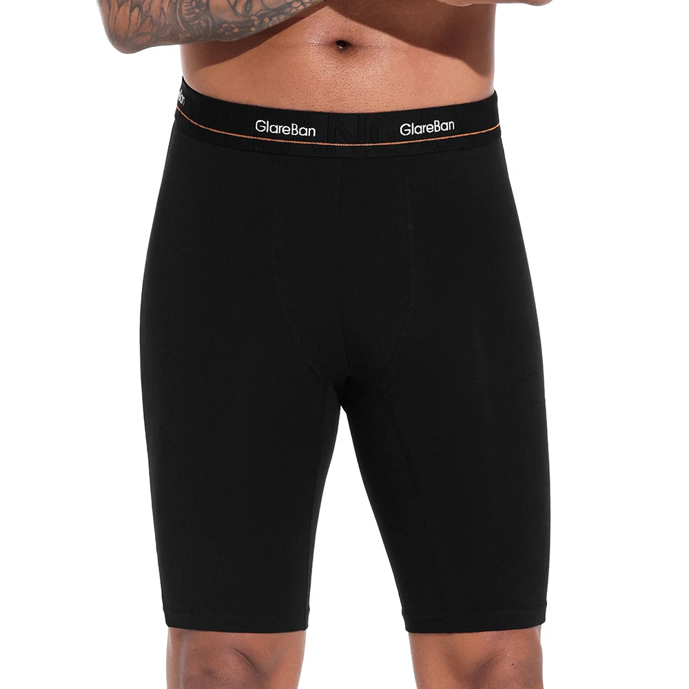 Men's Cotton Stretch Long Boxer Briefs, 4-Pack