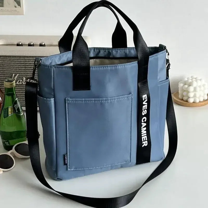 Large Capacity Nylon Canvas Tote Bag – Waterproof Shoulder Bag & Messenger for School & Daily Use