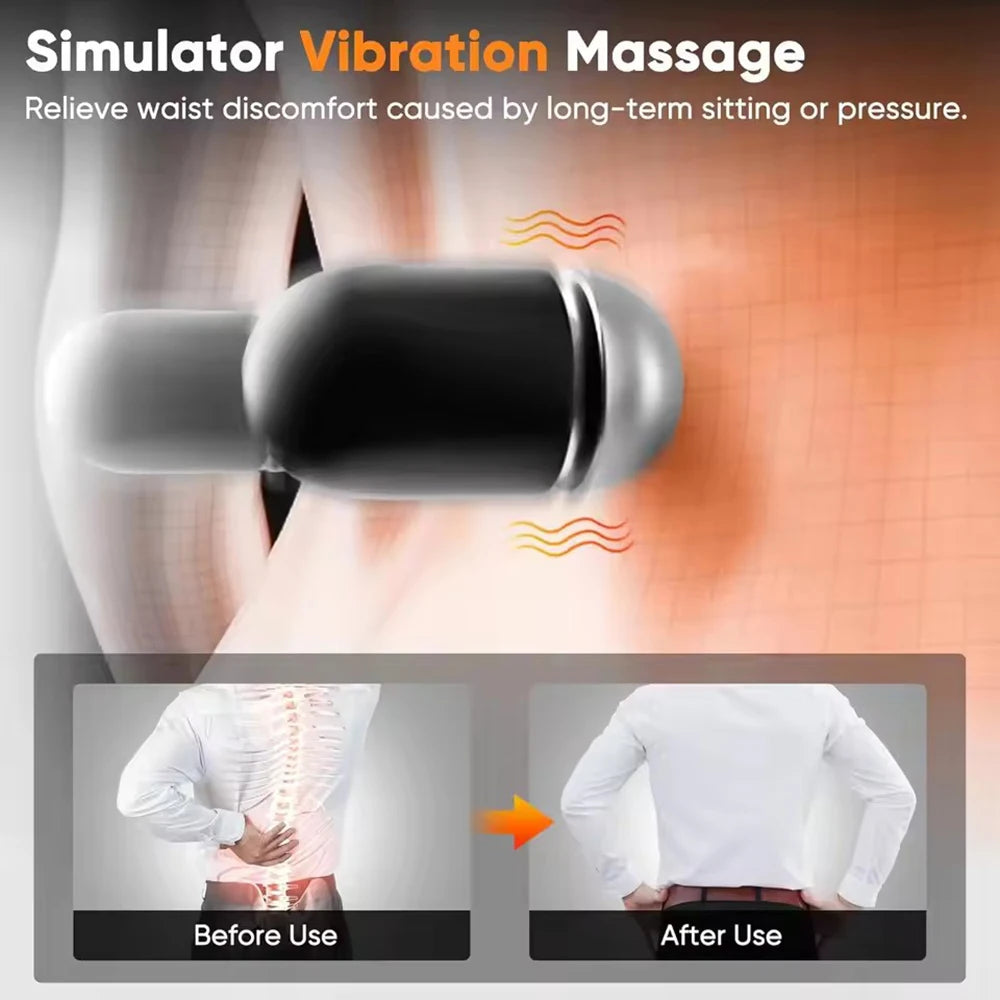 Heating Vibration Back Pillow Massager – Lumbar Support Cushion for Sleep & Maternity