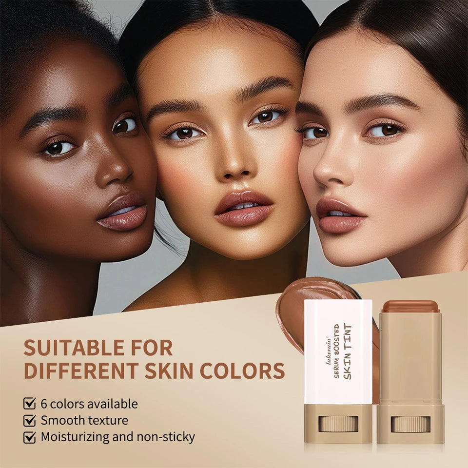 Skin Tint Foundation Stick — Waterproof Nourishing Tinted Serum Contour Balm