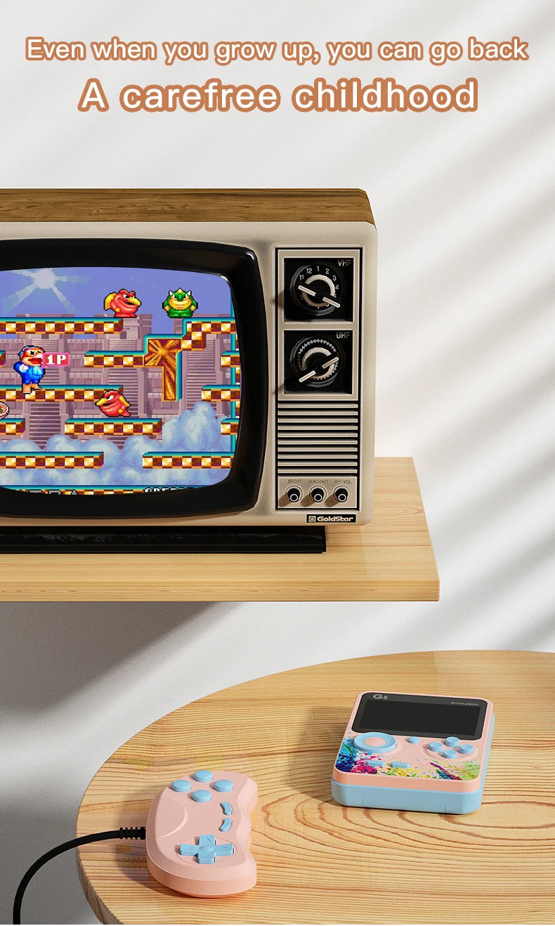 G5 Mini Retro Handheld Game Console – 500 Games, 3-Inch Color LCD, 8-Bit