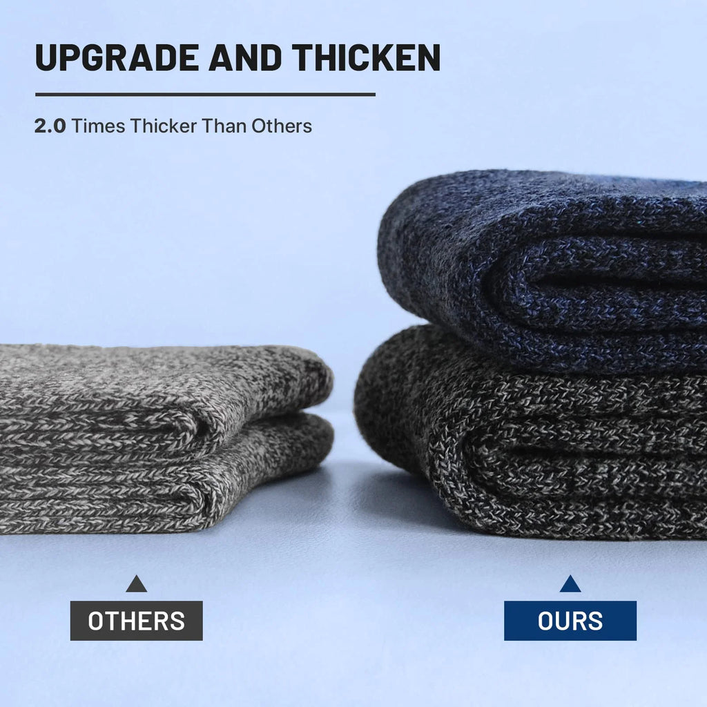 Men's Cotton-Blend Winter Socks, 3 Pairs