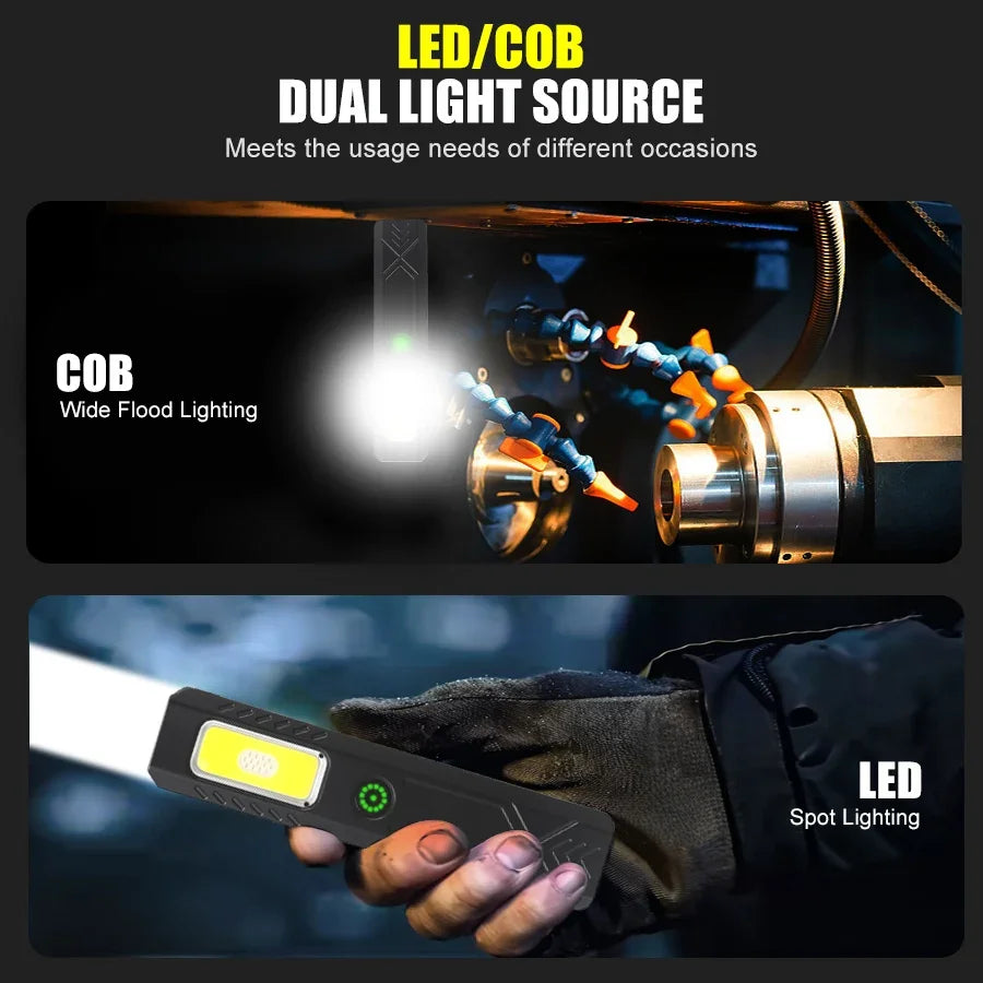 Heinast Mini COB+LED Keychain Flashlight – 6 Modes, Type-C Rechargeable, Magnetic Base, Clip, 32g EDC