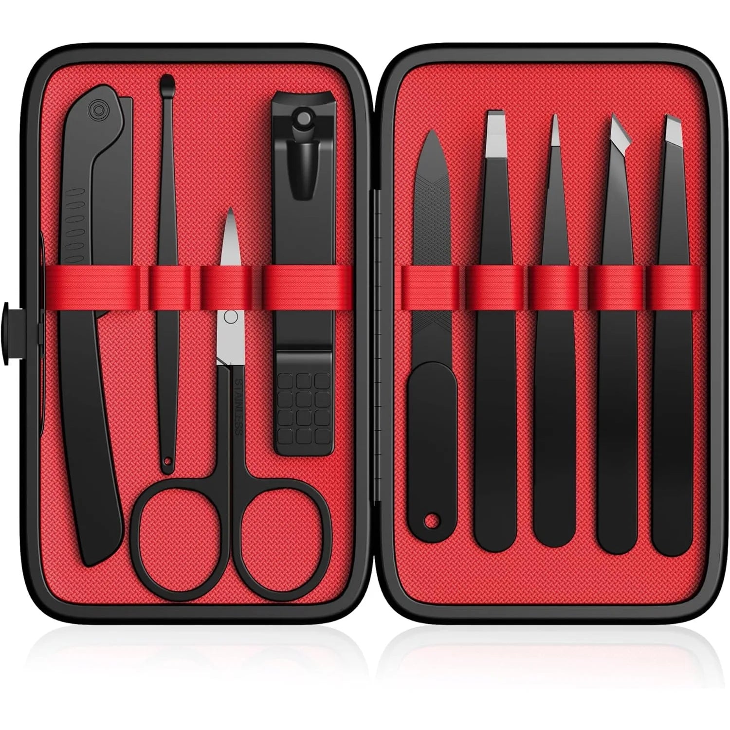 7-9 Piece Precision Manicure Nail Clipper Set — Stainless Steel in Leather Case