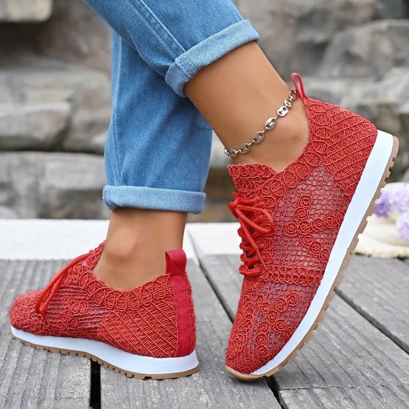 Women's Air Mesh Lace-Up Sneakers