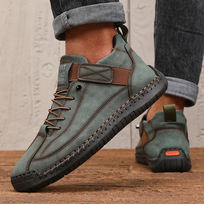 Faux Leather Lace-Up Casual Loafers