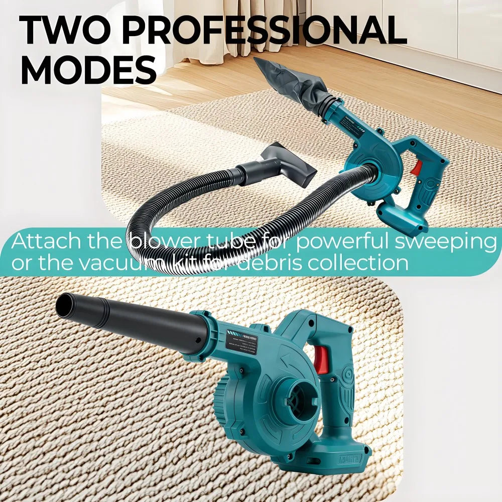 Cordless 2-in-1 Air Blower & Vacuum Cleaner – Leaf & Dust Collector, Makita 18V/21V Compatible