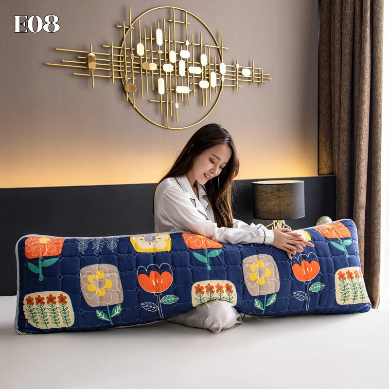 Quilted Long Body Pillow Case – Soft Cotton Cartoon Print, 120/150/180cm