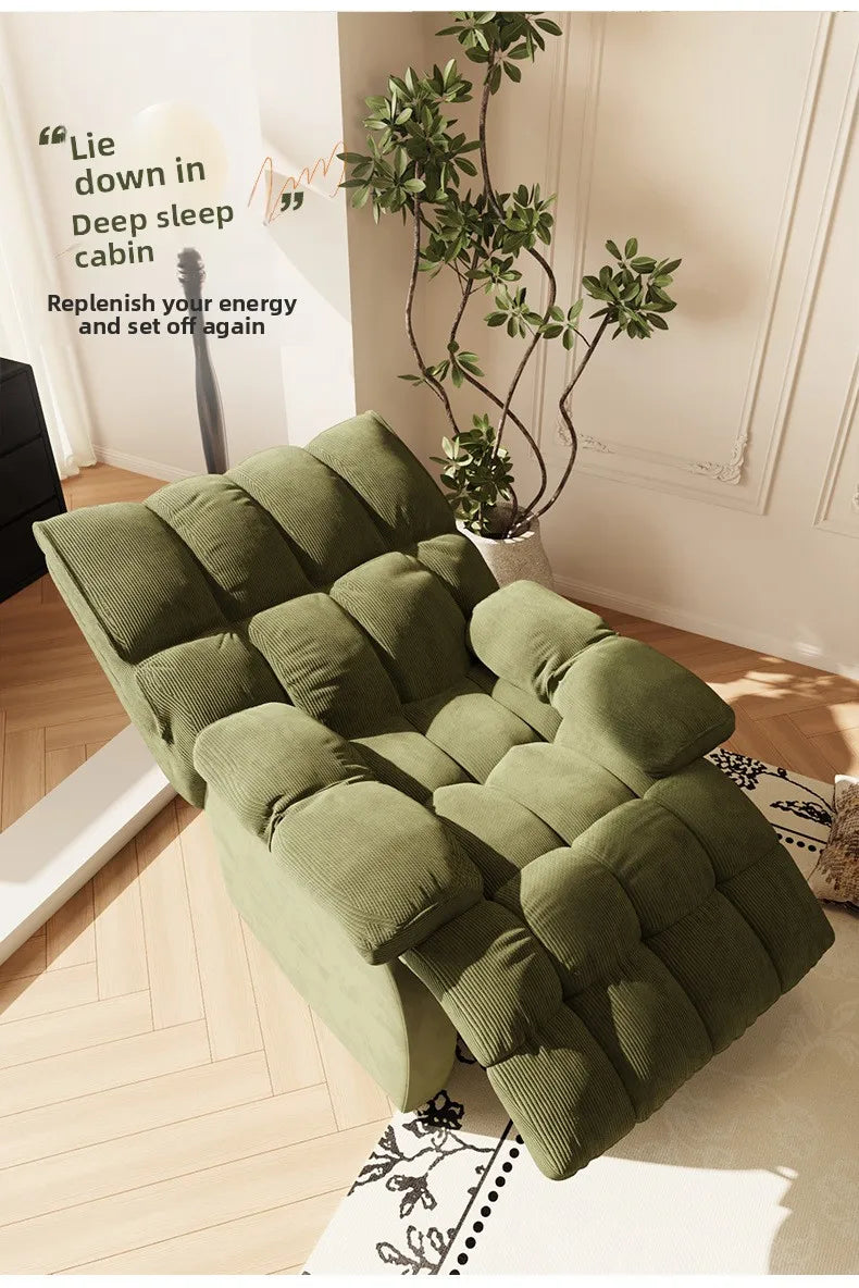Five-Position Fabric Lounge Chair with Padded Arms