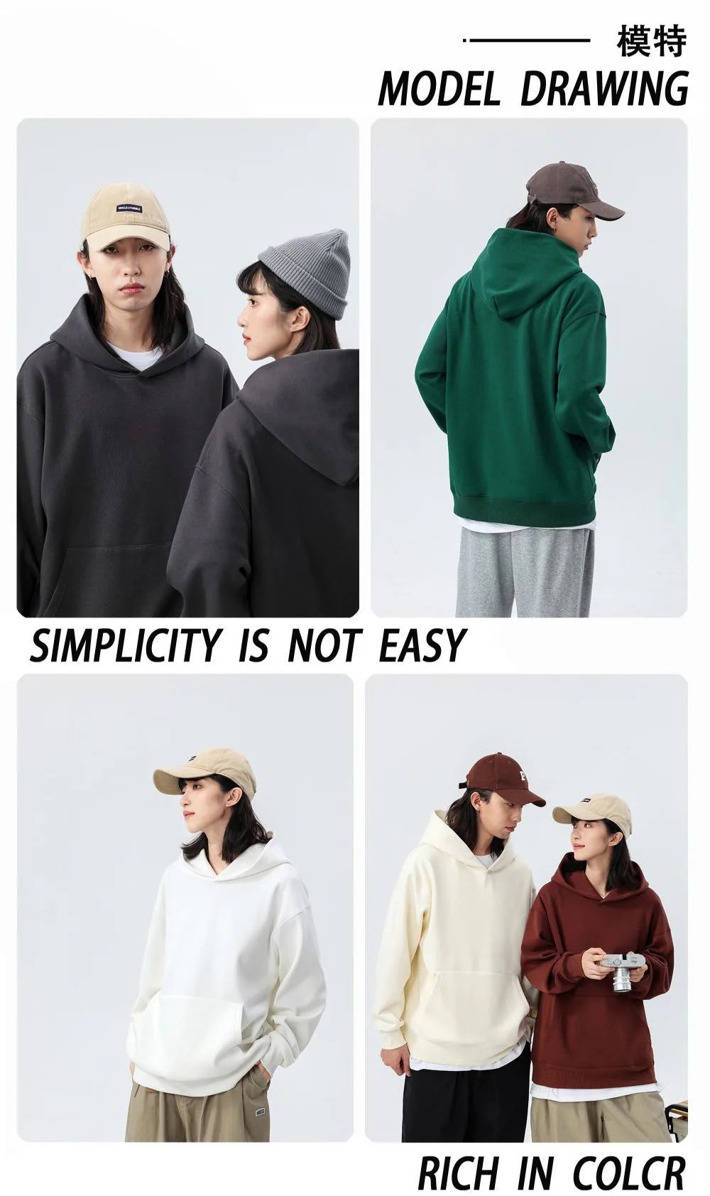 Men's Heavy Weight Polar Fleece Pullover Hoodie — 480gsm Thick Cotton Sweatshirt