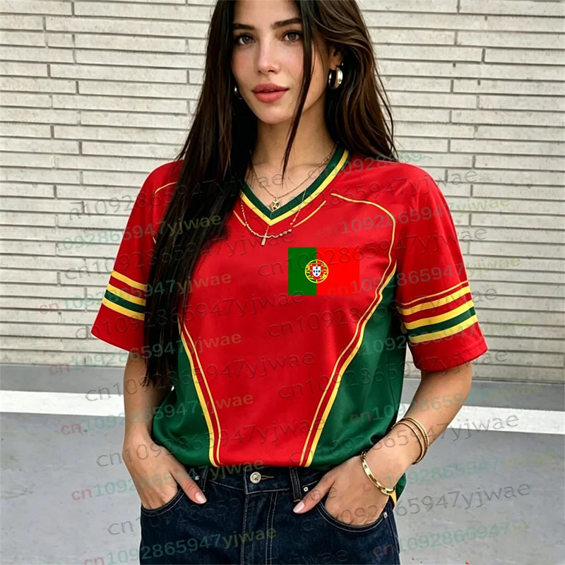 Portugal No.7 Soccer Jersey T-Shirt — Y2K Hip Hop Casual Tee for Men & Women