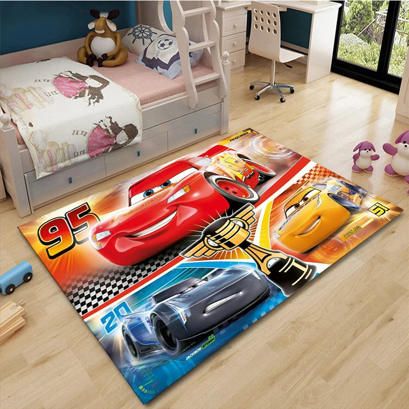 Cars McQueen Road Rug – Kids Motorway Play Mat for Living Room, Nursery & Kids Room