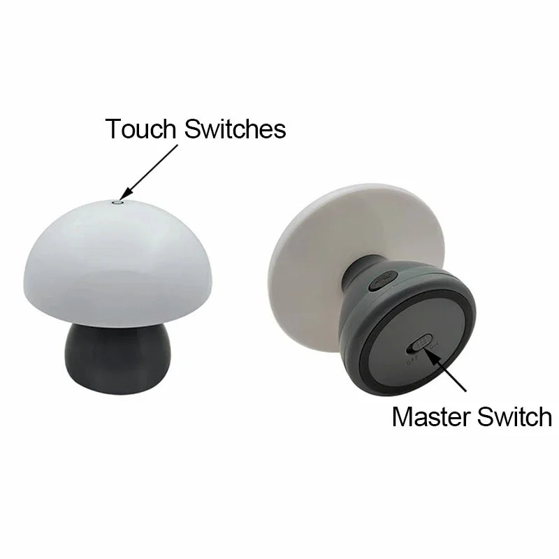 Rechargeable Mushroom Lamp – USB-C Touch Control