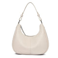 100% Genuine Cowhide Leather Half-Moon Underarm Tote Bag – Crossbody Shoulder Bag for Women