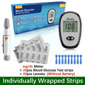 Wcore AC-301 Blood Glucose Meter Kit – Individually Wrapped Test Strips, Ketone Warning, mg/dL & mmol/L, 5-Second Results