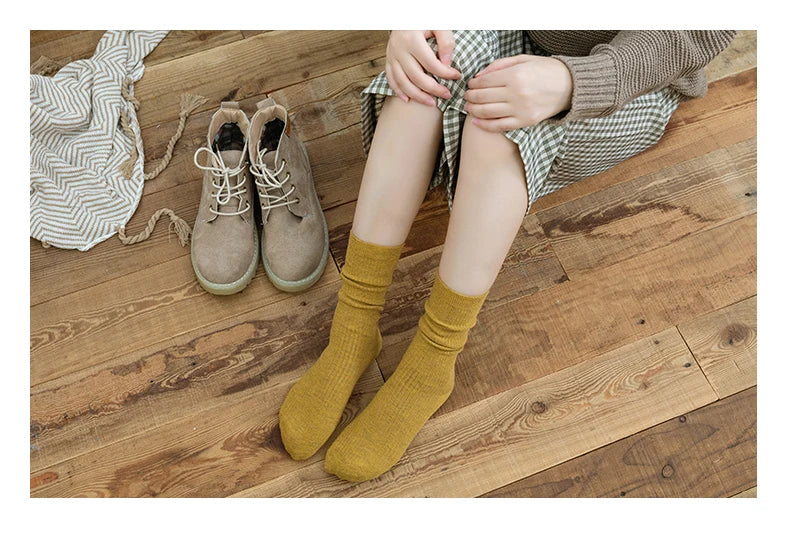 Thick Wool-Blend Mid-Calf Boot Socks