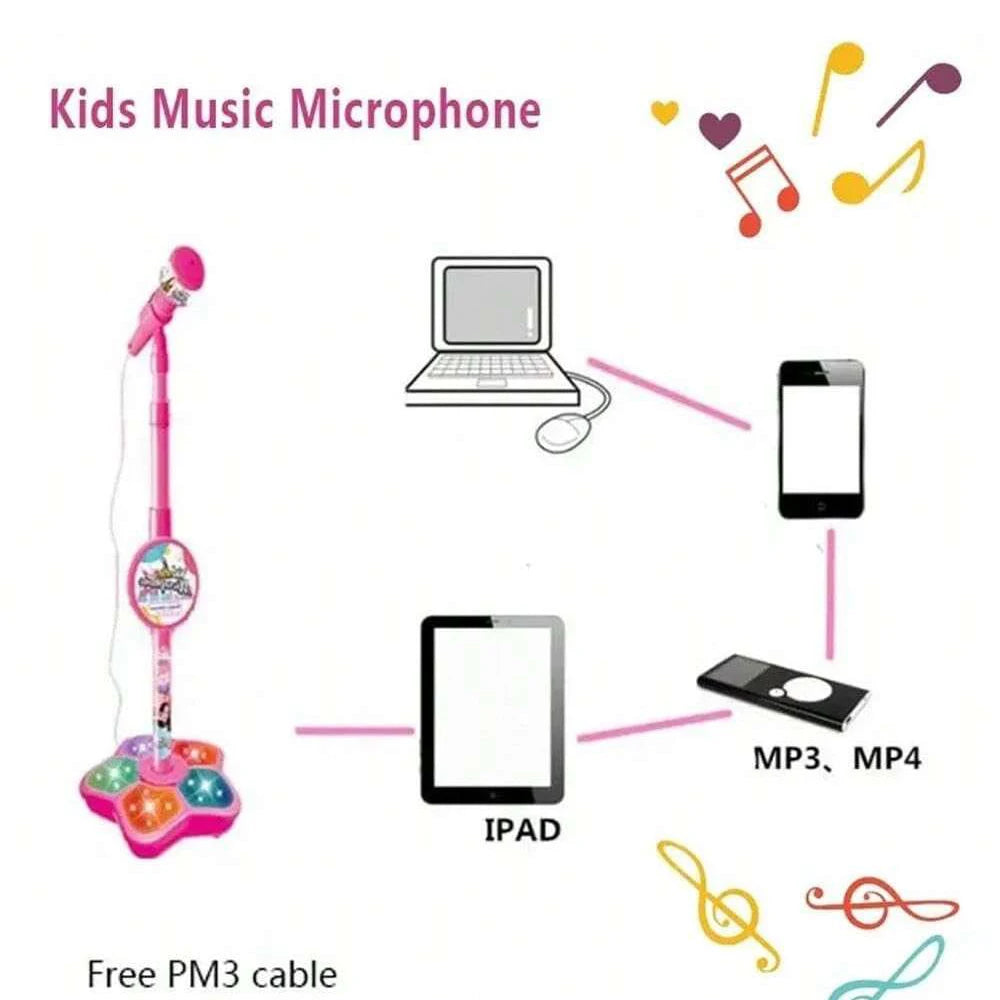 Kids Karaoke Microphone Stand Toy — Portable Children's Electronic
