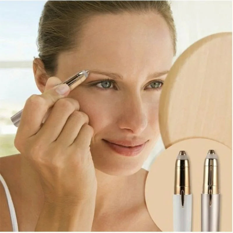Painless. Precise. Perfect Brows. — USB Rechargeable Electric Eyebrow Trimmer | Facial Hair Remover, Built-In Light, Portable, Women