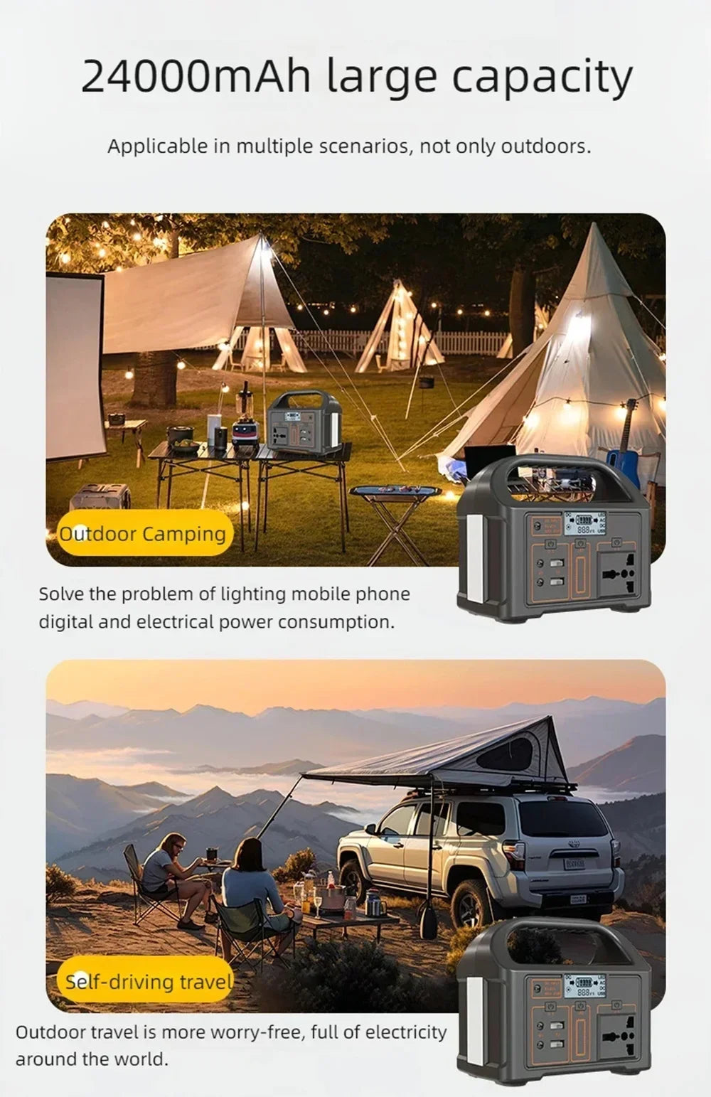 300W Portable Power Station, 230Wh LiFePO4, 220V