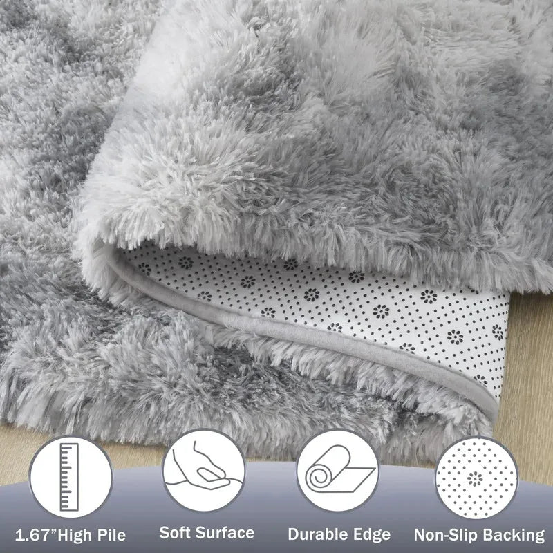 VIKAMA Solid Oval Rug – Soft Non-Slip Hallway Doormat & Bedroom Bedside Carpet