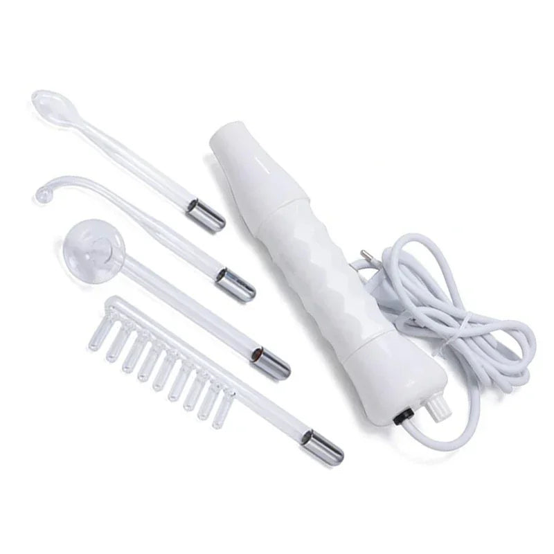 High Frequency Facial Wand – Acne Treatment, Skin Rejuvenation & Anti-Aging Device with 4 Glass Tubes