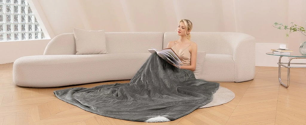 Electric Heated Blanket – Soft Throw with 6 Heating Levels, 4-Hour Auto-Off & Overheat Protection