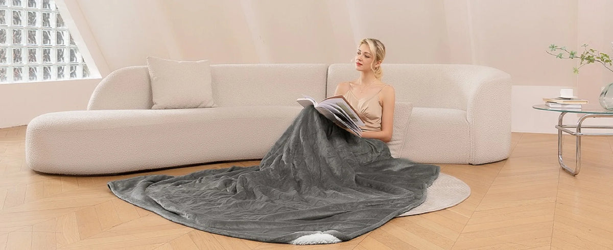 Electric Heated Blanket – Soft Throw with 6 Heating Levels, 4-Hour Auto-Off & Overheat Protection