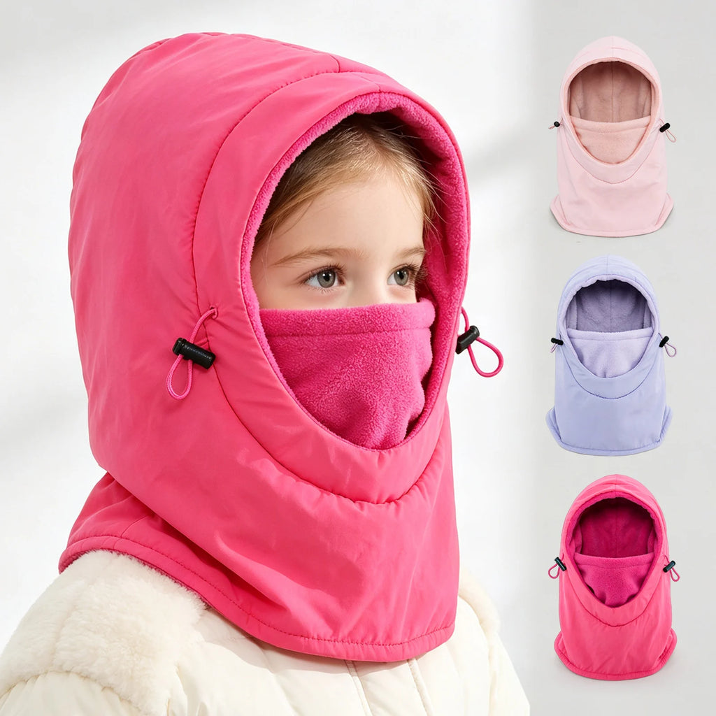 Kids' Fleece Winter Hood with Face and Neck Cover