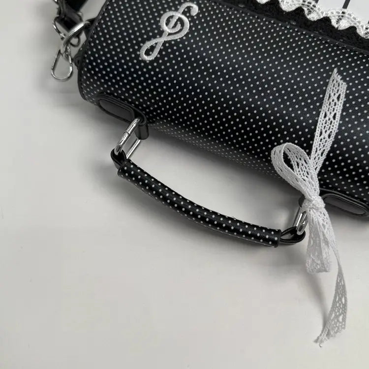 miyagawa Lace Piano Notes Polka Dot Crossbody Satchel – Sweet Color-Block Shoulder Bag for Women