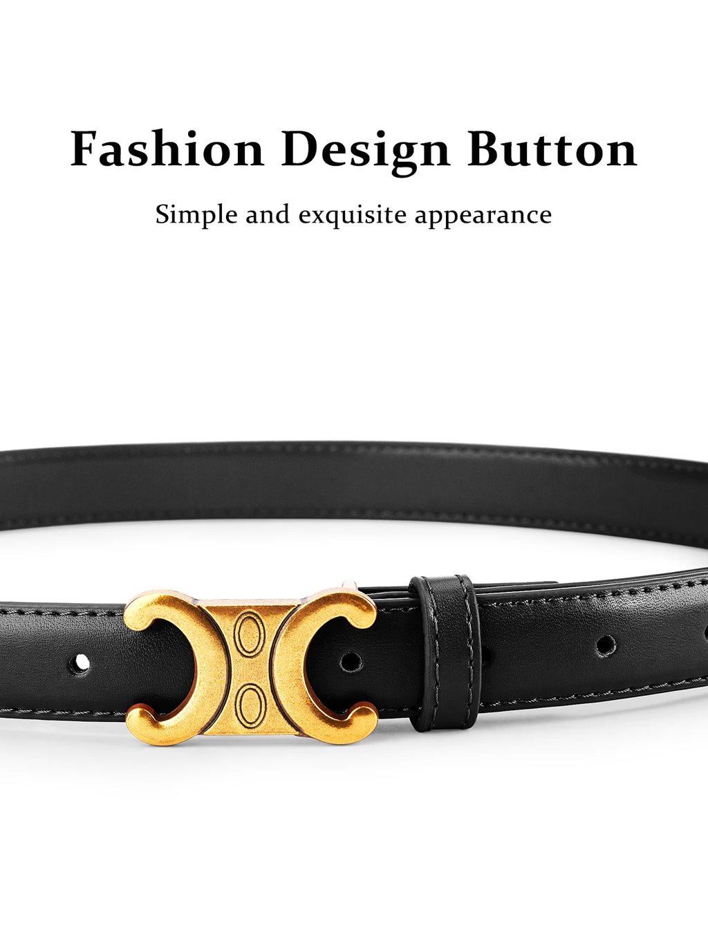 Double C Designer Fashion Belt — Versatile Waist Belt for Dresses & Jeans