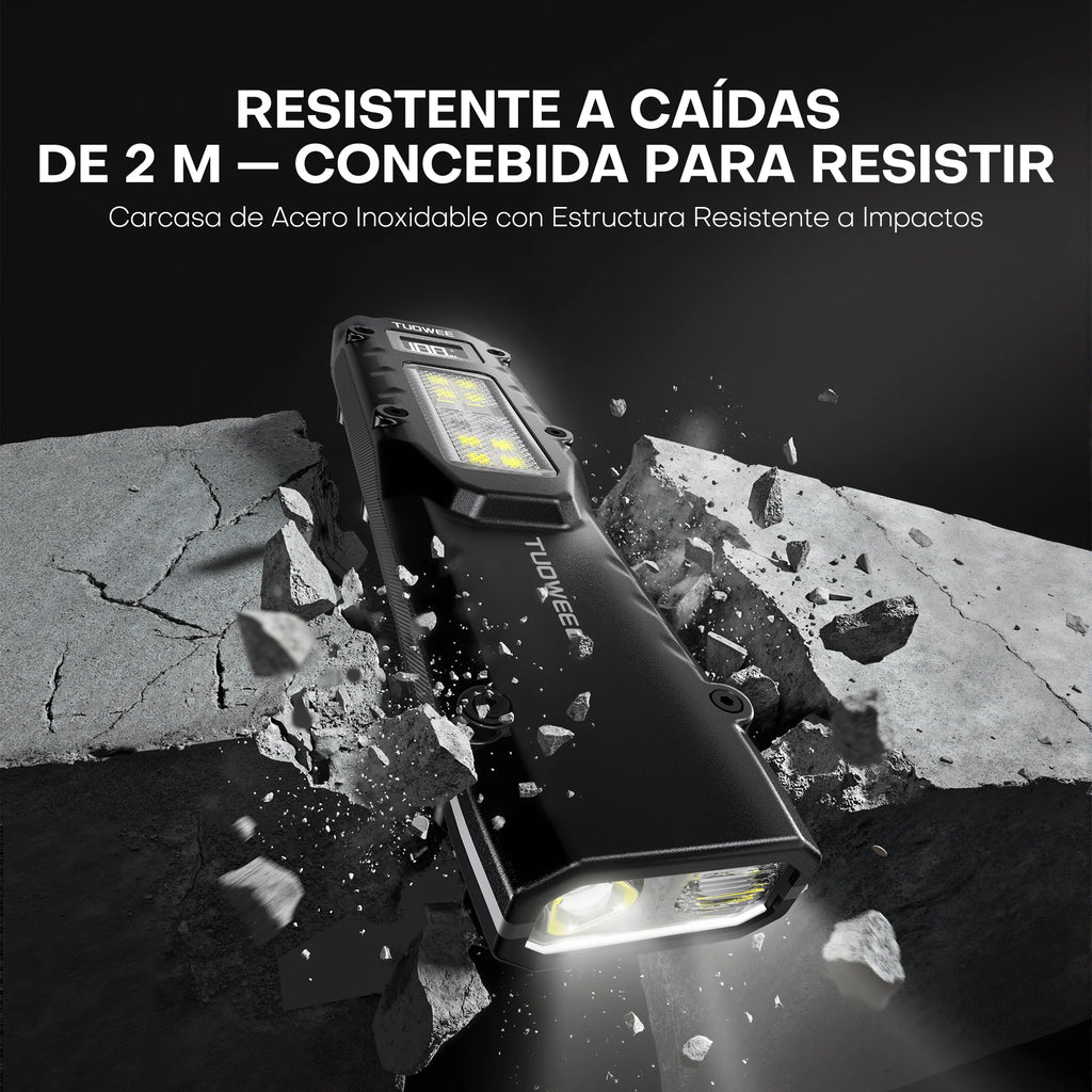 Rechargeable EDC Flashlight – 1600 Lumen, UV Detector, 9 Modes, Memory Mode, Lock, USB-C Fast Charge