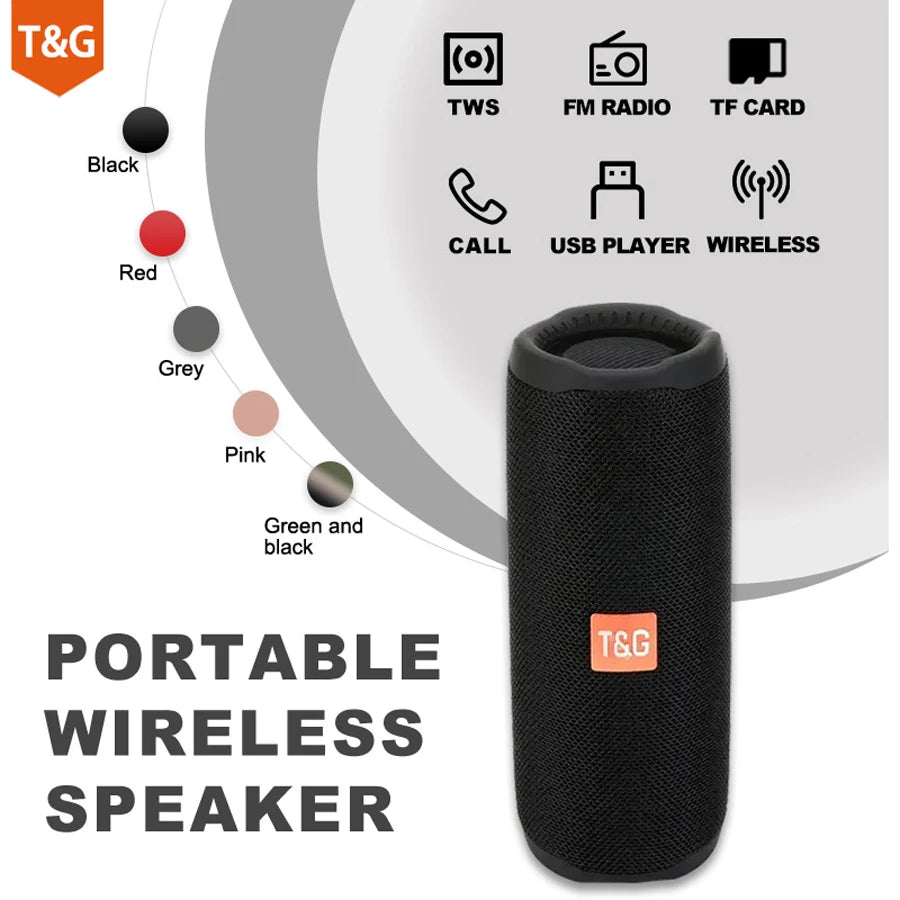 Wireless Portable Bluetooth Speaker — 360° Sound, Waterproof & Long Battery Life