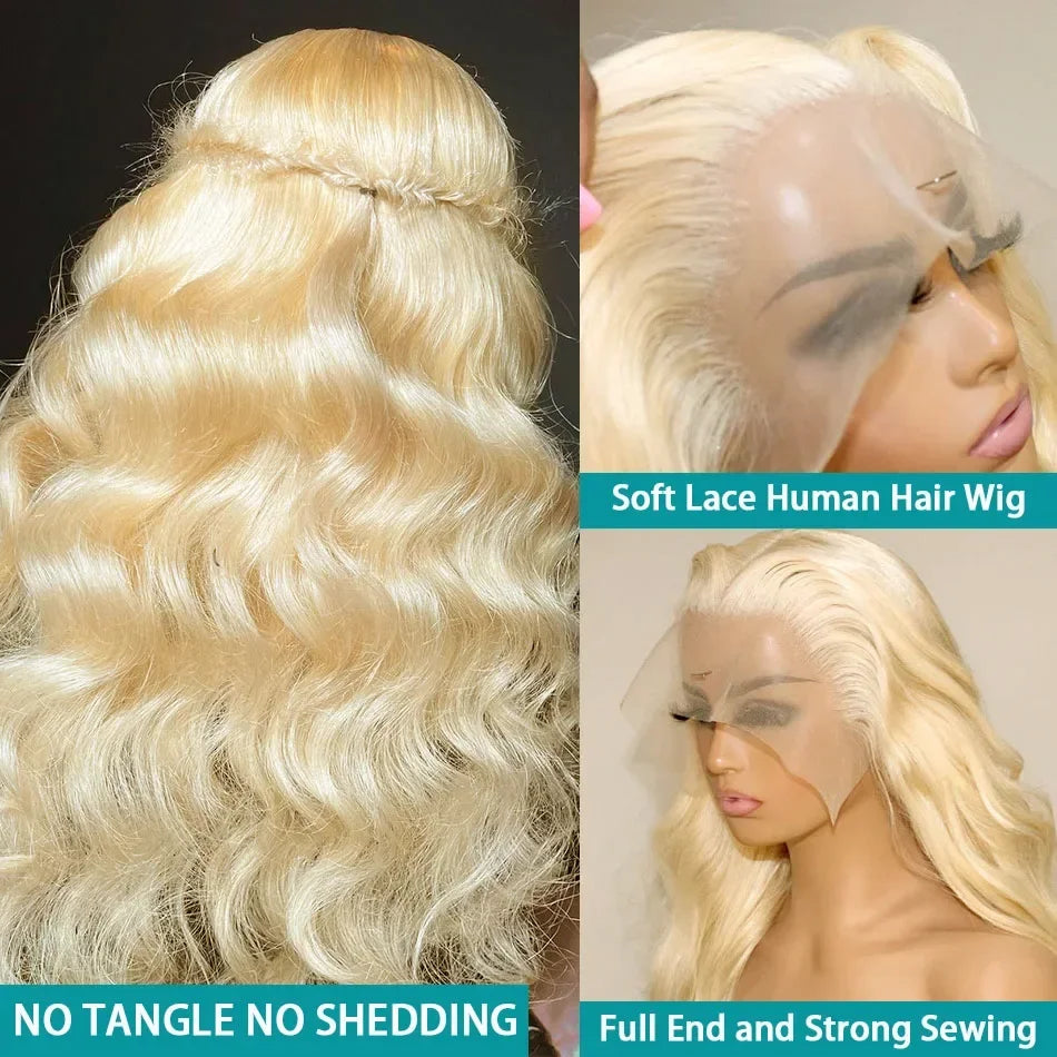 30 Inch 613 Lace Front Wig Human Hair 13x6 HD Transparent Lace Blonde Lace Front Wigs 613 Body Wave Lace Front Wigs Human Hair