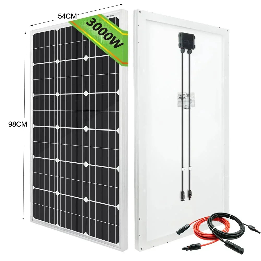 3000W Ultra High Power Solar Panel – 12V/24V Efficient Charging for Home, Camping & Off-Grid