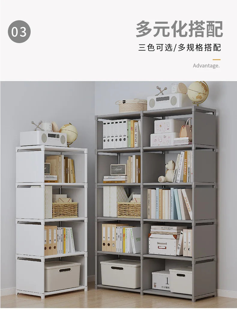 Multilayer Bookshelf & Bookcase – Easy Assembly, Storage Shelf for Books, Toys & Sundries, Living Room, Bedroom & Study