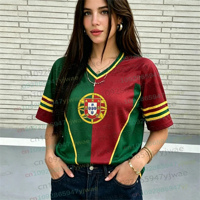 Portugal No.7 Soccer Jersey T-Shirt — Y2K Hip Hop Casual Tee for Men & Women