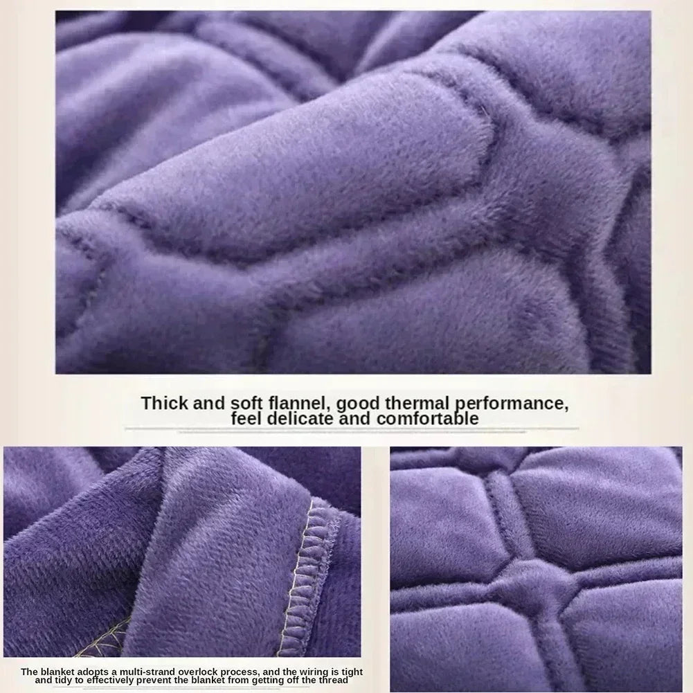 Flannel Geometric Bedspread – Super Soft Quilted Flat Sheet Blanket Cover, Twin to King