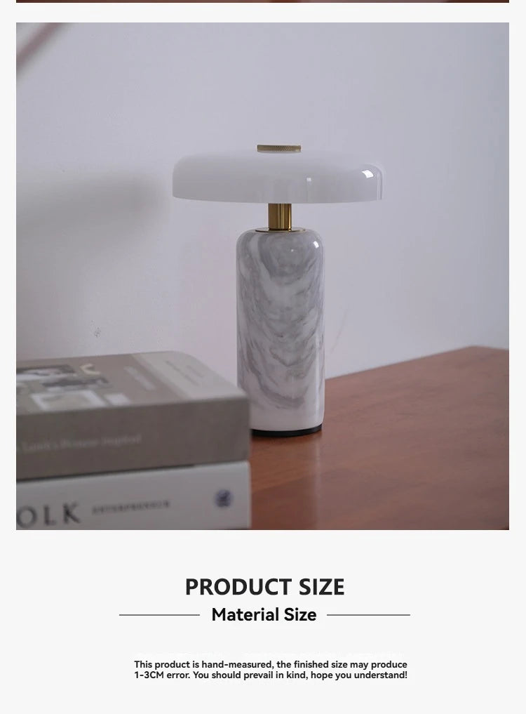 Marble Table Lamp – USB Charging & Touch Dimming