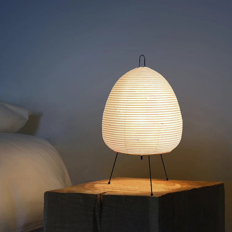 Rice Paper Table Lamp – Japanese-Style Tripod Light